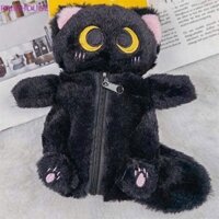 Túi đựng bút mèo đen mắt to bằng lông xinh xắn 3043