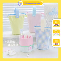 Túi đựng bút ROSYPOSY Milky dạng đứng có quai xách tone màu pastel ngọt ngào