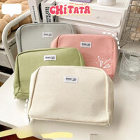 Túi Đựng Bút Simple Life Bằng Vải Canvas Cỡ Lớn Đa Năng Đựng Đồ Make Up Tiện Dụng - Chitata Store