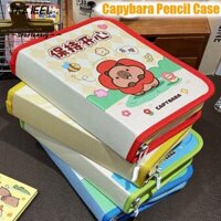Túi Đựng Bút TKZIEEL, Hộp Văn Phòng Phẩm Phong Cách Sách Bút Chì Capybara, Phim Hoạt Hình Dung Tích Lớn Nhiều Lớp Đồ Dùng Học Tập Hộp Bảo Quản Trường Văn Phòng