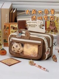 Túi Đựng Bút Trong Suốt Túi Đựng Đồ Dùng Văn Phòng Phẩm Học Sinh Trung Học Cơ Sở Học Sinh Trung Học Phổ Thông 9 Lớp Capibara Dung Tích Lớn