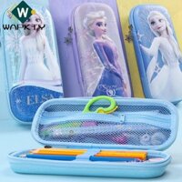 Túi đựng bút WAPKTY, Túi đựng bút Anna Elsa tinh tế chống bụi bẩn, Dây kéo bông tuyết chống nước hoạt hình Hộp đựng bút chì EVA cho bé gái