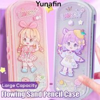 Túi đựng bút YUNAFIN, Bút chì quà tặng bằng cát chảy ngược, Khóa mật khẩu chất lượng cao Hộp bút dung lượng lớn Văn phòng trường học