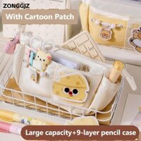 Túi đựng bút ZONGGJZ, Bút chì chín lớp dung tích lớn, Phim hoạt hình Capybara đa chức năng chống bẩn / Gấu bơ / Hộp bút con chó con Văn phòng trường học