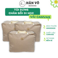 Túi đựng chăn gối đi học, túi đựng mền, túi xách, túi trữ đồ vải Canvas Hân Võ, phong cách Hàn Quốc