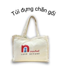 Túi đựng chăn gối vải Canvas in logo trường (Cái)