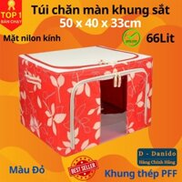 Túi Đựng Chăn Màn Được Chọn Màu - Hộp Đựng Quần Áo Khung Sắt Gấp Gọn - Tủ Vải Chăn Màn Tiện Lợi - Đỏ