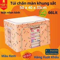 Túi Đựng Chăn Màn Được Chọn Màu - Hộp Đựng Quần Áo Khung Sắt Gấp Gọn - Tủ Vải Chăn Màn Tiện Lợi - Kem Sữa