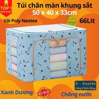 Túi Đựng Chăn Màn Được Chọn Màu - Hộp Đựng Quần Áo Khung Sắt Gấp Gọn - Tủ Vải Chăn Màn Tiện Lợi - Xanh Da Trời