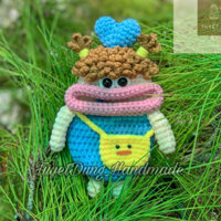 Túi đựng Chìa Khoá Smartkey môi trề mẫu TÓC 2 CHÙM  - bằng len Handmade