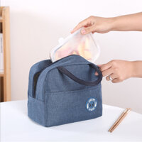 Túi đựng cơm thiết kế Hàn Quốc -  Lunch Bag  Có lớp bạc giữ nhiệt dễ vệ sinh - Xanh dương