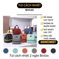 Túi Đựng Cơm Trưa Văn Phòng - Túi Giữ Nhiệt BIVILAS 2 Ngăn Đựng Đồ Ăn Có Quai Xách 9611