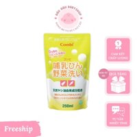 Túi dung dịch nước rửa bình sữa và rau củ quả từ dầu cọ 250ml Combi Nhật Bản