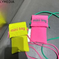 Túi đựng điện thoại dễ thương LYMEDIA, Túi đeo chéo màu vàng hồng thêu, Túi lưu trữ nhỏ thông thường cho bé gái
