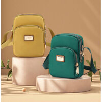 Túi Đựng Điện Thoại Đeo Chéo Vải Dù Chống Nước, 3 Ngăn Dáng Chữ Nhật Đứng KT: 17*12*6cm