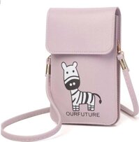 Túi đựng điện thoại đeo chéo nữ thời trang dọc nắp hình ngựa H43 Shalla - hồng guốc