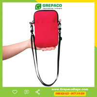 Túi Đựng Điện Thoại Grepaco Đeo Chéo Mini Nam Nữ Unisex Vải Dù Bố Tote Canvas Chống Thấm Nước Có Dây Đeo Nhiều Ngăn Khóa Kéo YKK Thời Trang Hàn Quốc - Hàng Chính Hãng - Đỏ