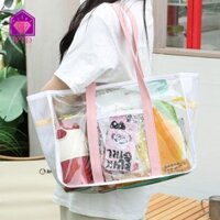 Túi đựng đồ chống nước CABEZA, Túi đựng mỹ phẩm Túi xách trong suốt bằng nhựa Pvc, Giỏ dã ngoại di động Túi đeo vai màu kẹo Túi Tote đi biển Mua sắm