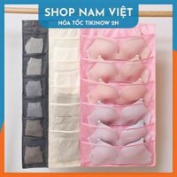 Túi Đựng Đồ Lót Treo Tủ 2 Mặt, 30 Ngăn Tiết Kiệm Không Gian - Màu kem