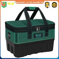 Túi đựng đồ nghề cao cấp D107 nắp vuông đế nhựa chịu lực chống thấm, vải Oxford bền bỉ chuyên dụng cho thợ kĩ thuật