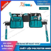 Túi đựng đồ nghề đeo lưng TOTAL THT16P2031 26x23cm, giỏ đựng dụng cụ phụ kiện polyester 600D có khoá cài siêu bền chắc