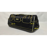 Túi Đựng Đồ Nghề, Giỏ Đồ Nghề Đế Nhựa Chịu Tải Cao, Chống Thấm Nước Size Đại 20inch HTkitbag - MÀU ĐEN