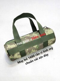 Túi Đựng Đồ Nghề Mini Phi Tròn Hàng Dày (Rằn Ri Xanh Lính Mỹ) Dây kéo số 10 Đầu khóa 10li- chịu Tải