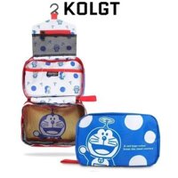 Túi đựng đồ trang điểm KOLGT Hello Kitty, Túi đựng mỹ phẩm hoạt hình gấp, Bộ sắp xếp vệ sinh du lịch Doremon di động dung tích lớn Sanrio