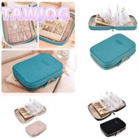 Túi đựng đồ trang sức TAWJOG, Hộp trang sức hình chữ nhật màu trơn, có dây kéo Bông tai PU Dây chuyền lưu trữ Du lịch