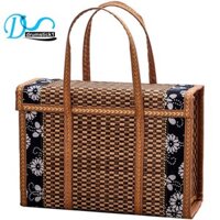 Túi đựng đồ Wicker Tay cầm cỏ Mây Giỏ tre có thể gập lại