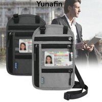Túi đựng hộ chiếu chặn RFID YUNAFIN, Hộp đựng thẻ dây chống nước chống trộm, bền bỉ với dây đeo cổ có thể điều chỉnh Túi đeo thắt lưng an ninh Nylon dành cho nam nữ