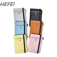 Túi đựng hộ chiếu HEFEI PU, Túi đựng giấy chứng nhận kiểm tra máy bay chống trộm RFID, Hộp đựng thẻ bìa hộ chiếu dễ thương Ví dây kéo Ví du lịch Phụ kiện du lịch