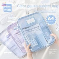 Túi đựng hồ sơ lưới Nylon JESJELIU Màu trơn sáng tạo cho trẻ em