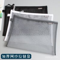 Túi đựng hồ sơ thoáng khí Lưới Hai Lớp Túi đựng hồ sơ a4 trong suốt túi lưới phân loại môn học học sinh Túi đựng đồ Túi thi túi khóa kéo trong suốt túi thông tin dung tích lớn Túi mỹ thuật A5A6 Túi học thêm