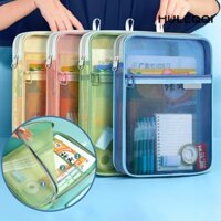 Túi đựng hồ sơ trong suốt, Túi đựng dây kéo lưới sức chứa lớn trong suốt, Túi đựng tài liệu di động đa chức năng dày Đồ dùng văn phòng trường học