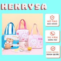 Túi đựng hộp cơm giữ nhiệt ấm thức ăn có khóa kéo, vải bọc chống thấm nước cao cấp - Chính hãng HENRYSA - Mẫu ngẫu nhiên