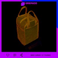 Túi Đựng Hộp Cơm Grepaco Giữ Nhiệt Nóng Lạnh Dạng Đứng Có Ngăn Phụ Đựng Đồ Thức Ăn Văn Phòng, Du Lịch  Vải Bố Canvas, Kích Thước Size Vừa, Kiểu Giỏ Xách Thời Trang Nam Nữ - Tặng Túi Đựng Muỗng Nĩa - Hàng Chính Hãng - Trắng Xám