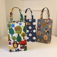 Túi Đựng Hộp Cơm Trưa Bằng Vải oxford Chống Nước Cách Nhiệt Hình Tròn Sức Chứa Lớn Túi Đựng Nước Họa Tiết Hoạt Hình Dễ Thương