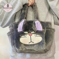 Túi Đựng Hộp Cơm Trưa Cỡ Lớn Hình Mèo Lucifer Nhồi Bông Xinh Xắn
