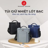 Túi đựng hộp cơm văn phòng SUZUKO HOUSE, Túi có ngăn trước khóa kéo tiện lợi lót bạc chất lượng cao giá rẻ bền đẹp TC105