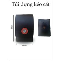 Túi đựng kéo cắt tóc bằng da màu đen có dây đeo