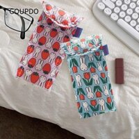 Túi đựng kính GOUPDO, Túi đựng kính mềm bằng vải Cotton, Phụ kiện đeo mắt Phim hoạt hình di động Kính mắt đọc sách MIFFY dành cho học sinh