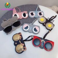 Túi đựng kính SAHRAI, Túi đựng kính da Pu dễ thương di động, Túi đựng kính râm đơn giản có dây buộc Mặt dây chuyền Kính kẹp kính râm Túi kính mắt nữ