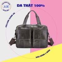 Túi đựng laptop 13 inch cặp máy tính xách tay đeo chéo da bò nam chống sốc công sở