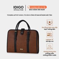 Túi đựng laptop 14 inch đeo vai, túi xách công sở nam nữ ngăn rộng đựng tài liệu A4 IDIGO UB2 - 6030