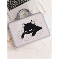Túi Đựng Laptop Họa Tiết Mèo Đen, Chống Sốc, Chống Thấm Nước, Thời Trang, Kích Thước 13-15 inch