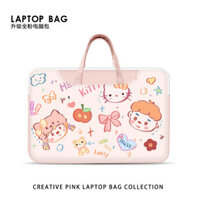 Túi đựng laptop màu hồng, túi xách tay họa tiết graffiti hoạt hình, phù hợp cho Apple, Lenovo, Xiaoxin, Huawei, túi đựng máy tính bảng, túi laptop phong cách cao cấp, túi xách tay cho cô gái 25.3.21