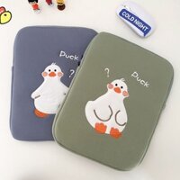 Túi đựng laptop thêu họa tiết hoạt hình phong cách Hàn Quốc xinh xắn kích vịt dễ thương thước 10/11/13/14/15/15.6inch