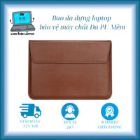 Túi đựng Macbook, Bao da laptop chống sốc bảo vệ máy 13.3inch da PU kết hợp giá đỡ cao 3-4cm