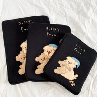 Túi Đựng Macbook/Laptop Đen Gấu Nâu - 13inch